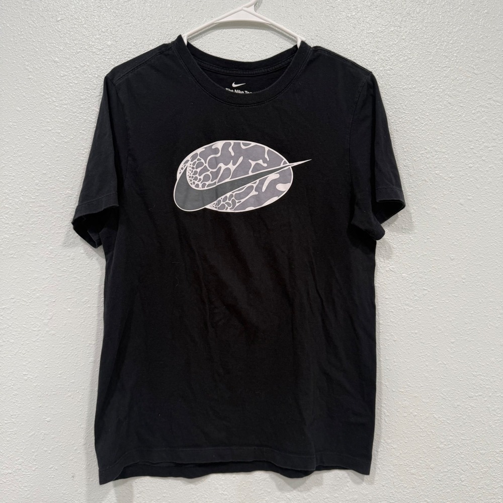 Nike‎ Mens Graphic T-Shirt Black Short Sleeve Swoosh Logo Tee Size Small CN21